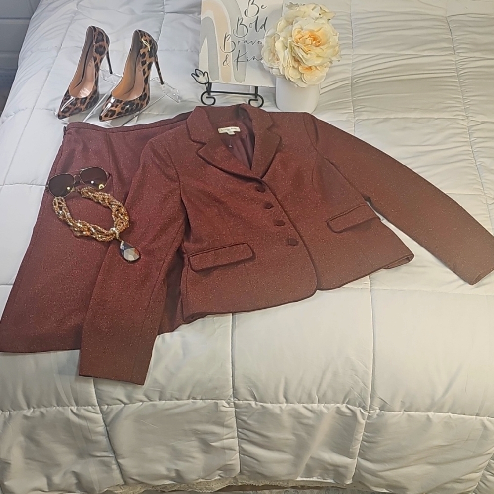 Amanda Smith 2PC Blazer and Skirt Set Office Wear Business Casual Elegant Wear